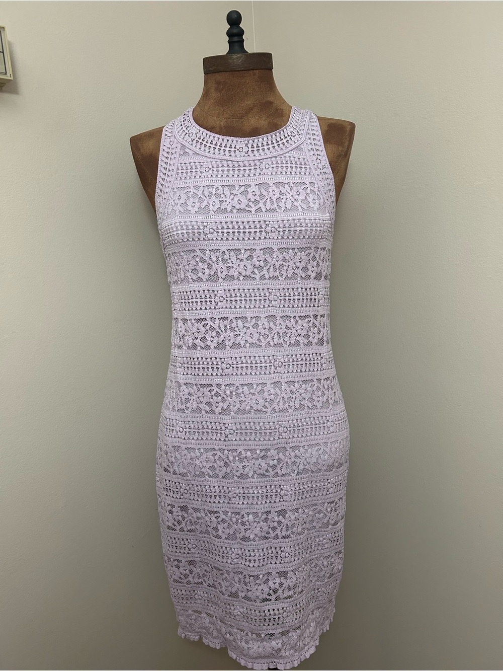 Lavender Lace Sheath Dress Lined